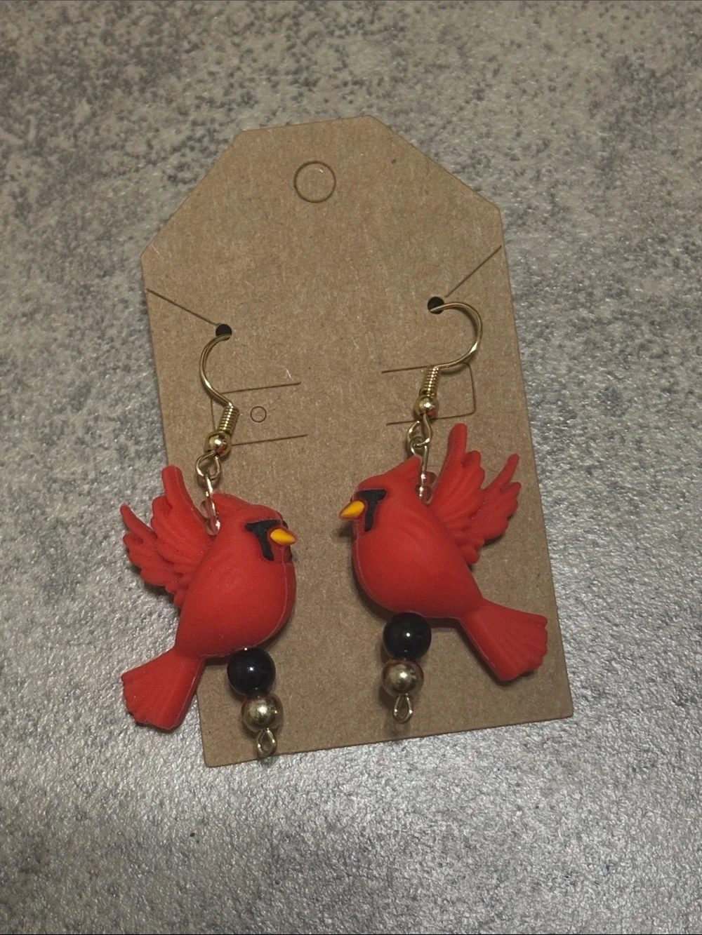 Handmade Cardinal Dangle Earrings